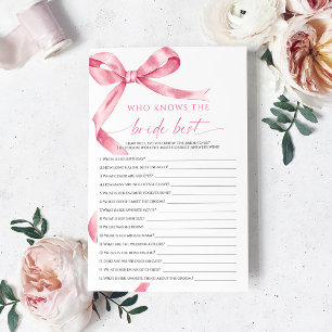Pink Bow Who Knows The Bride Best Game