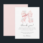 Pink Bow Winter Snowflake Baby Shower Card<br><div class="desc">Pink Bow Winter Snowflake Baby Shower Thank You Note Card</div>
