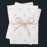 Pink Bow Wrapping Paper Sheet<br><div class="desc">Pink bow wrapping paper in 3 options</div>