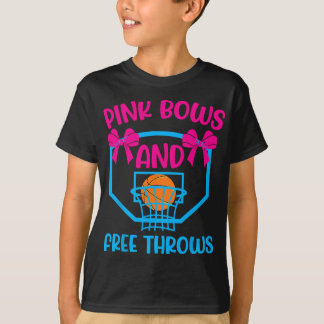 Pink Bows and Free Throws gender reveal T-Shirt