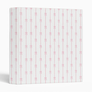 Pink Bows and Stripes Binder
