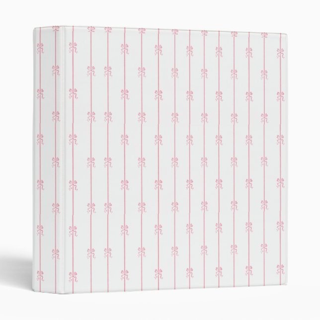Pink Bows and Stripes Binder (Front/Spine)