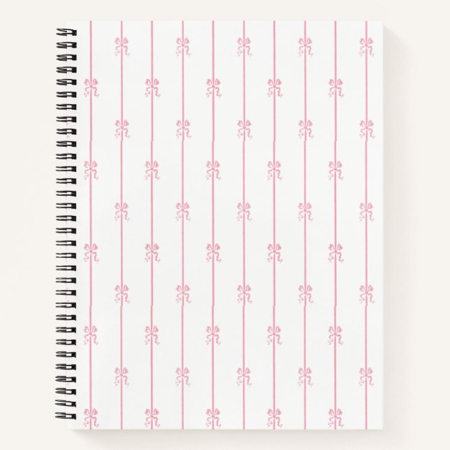 Pink Bows and Stripes Notebook (Front)
