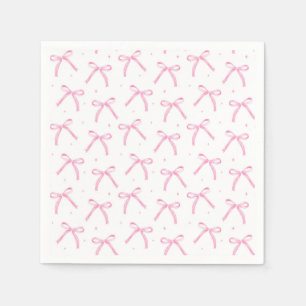 Pink Bows Birthday Shower Wedding Napkin