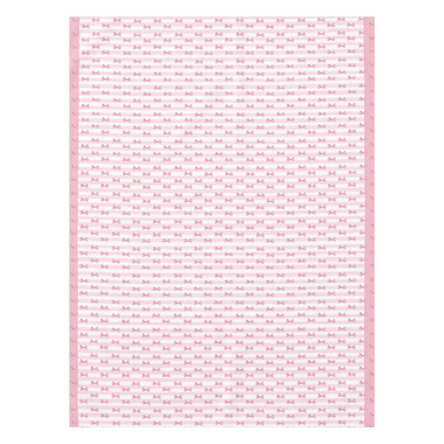 Pink Bows Cloth Tablecloth (Front)