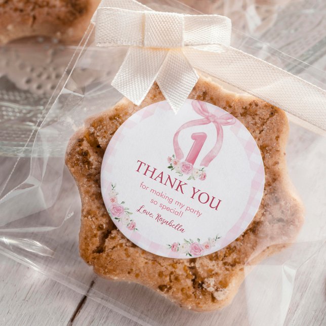 Pink Bows Coquette Labels Stickers Birthday (Creator Uploaded)