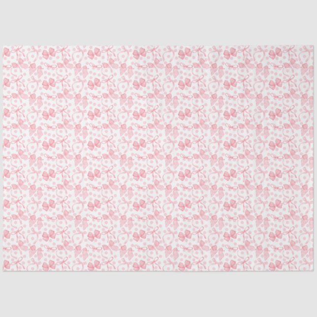 Pink Bows & Dots Tissue Paper (Front)