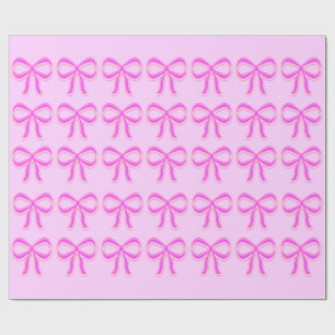 Pink Bows Glossy Wrapping Paper