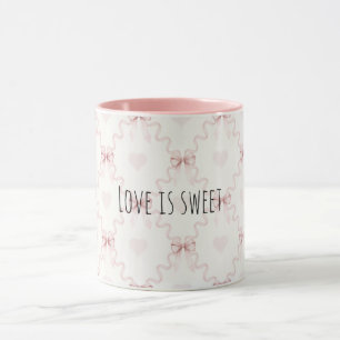 Pink Bows Hearts Sweet Love Mug