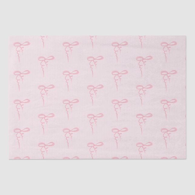 Pink bows pattern baby girl shower tissue paper (Front)