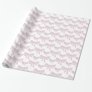 pink bows wrapping paper