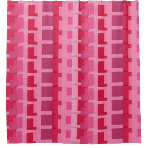 Pink Boxes Pattern Shower Curtain