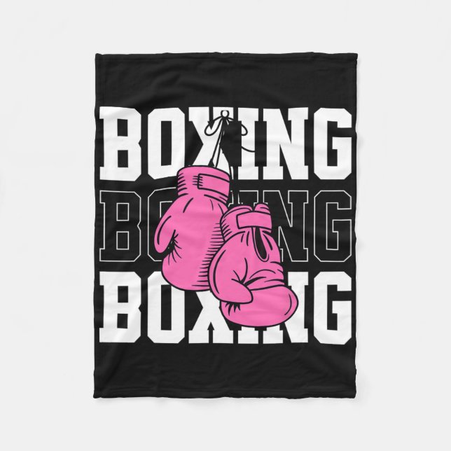 Pink Boxing Gloves  Fleece Blanket (Front)