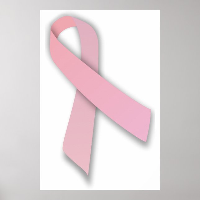 Pink Breast Cancer Awareness Ribbon Poster (Front)