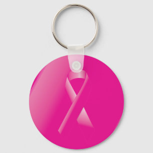 PINK BREAST CANCER SUPPORT RIBBON CAUSES WOMEN KEYCHAIN