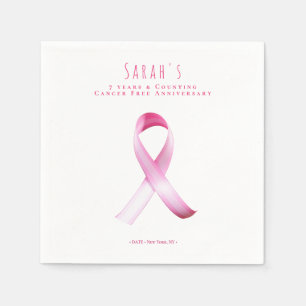Pink Breast Cancer Survivor Fundraiser Party Napkin