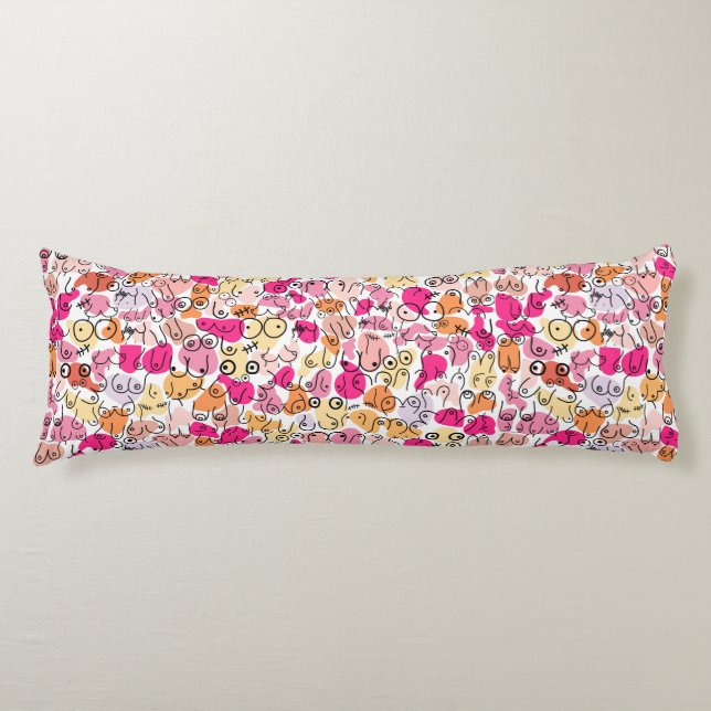pink breast design body pillow (Front)