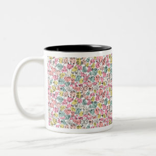 pink breast design Two-Tone coffee mug