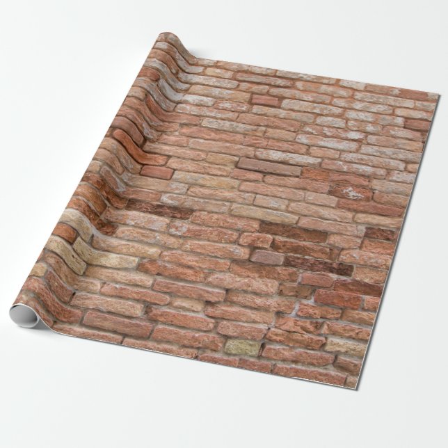 Pink brick wall wrapping paper (Unrolled)
