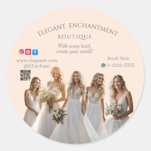 Pink Bridal Bliss Celebrate Love Happiness Wedding Classic Round Sticker