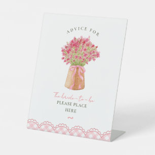 Pink bridal shower Advice for the bride-to-be Pedestal Sign