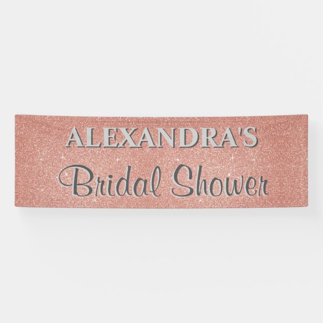 Pink Bridal Shower Announcement Party Banner (Horizontal)
