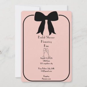 pink bridal shower invitation