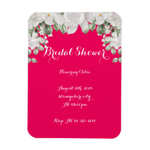 pink bridal shower invitation magnet