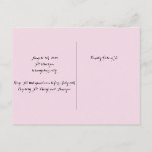 PINK BRIDAL SHOWER INVITATION POSTCARD