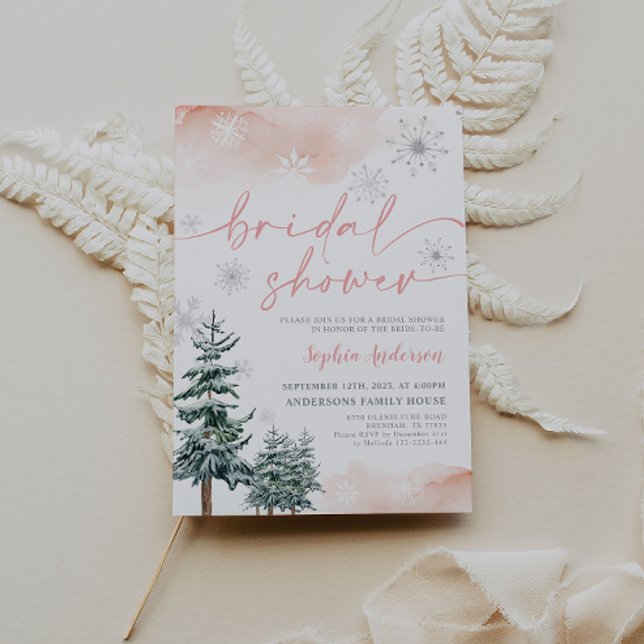 Pink Bridal Shower Invitation, Winter Bridal  Invitation (Creator Uploaded)