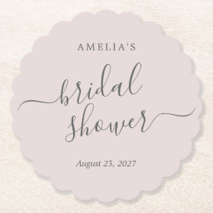 Pink Bridal Shower  Paper Coaster
