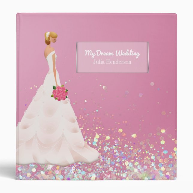 Pink Bride Personalized Wedding Planner Binder (Front)
