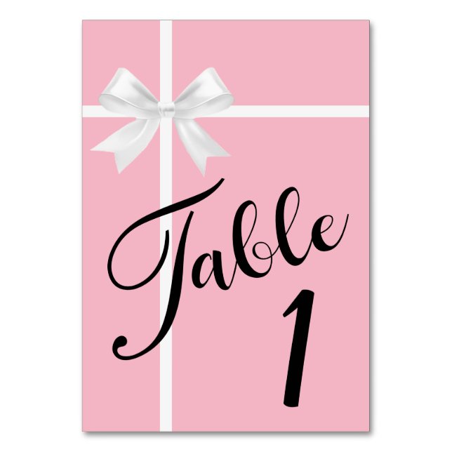  Pink BRIDE Shower Reception Party Table Number (Front)