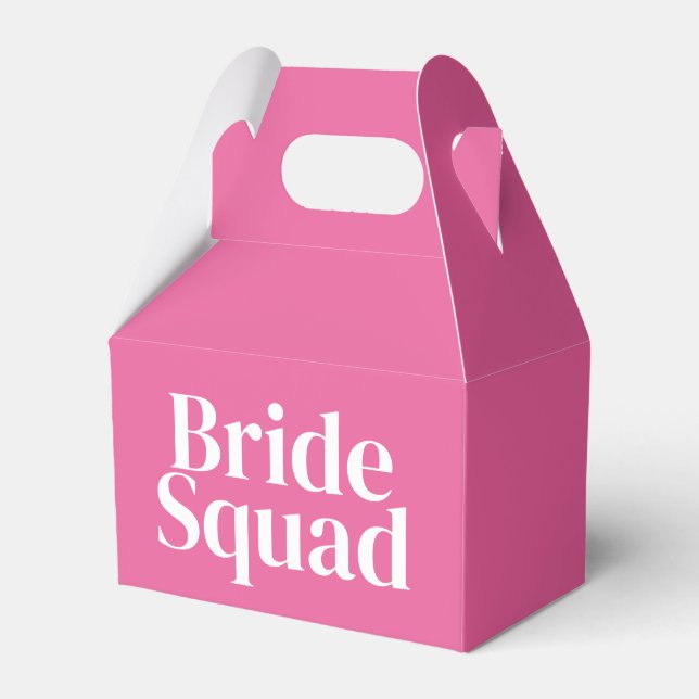 Pink Bride Squad Bachelorette Favor Box (Front Side)