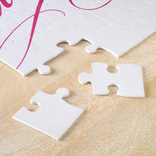 Pink BRIDE to be elegant cursive personalized gift Jigsaw Puzzle