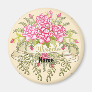 Pink Bride wedding magnet