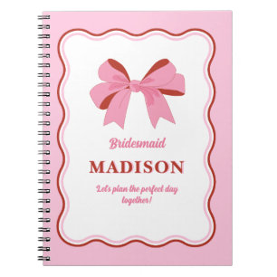 Pink Bridesmaid Bachelorette Notebook