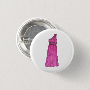 Pink Bridesmaid Bridal Attendant Wedding Party 1 Inch Round Button