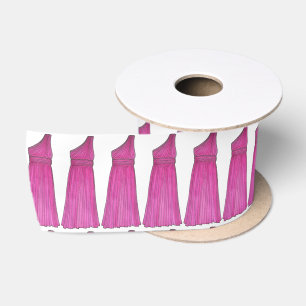 Pink Bridesmaid Dress Wedding Bridal Party Ribbon Satin Ribbon