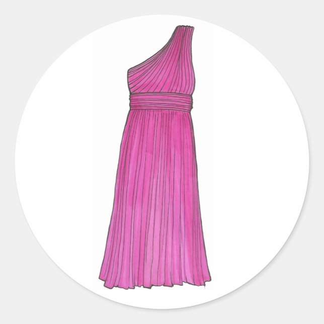 Pink Bridesmaid Dress Wedding Bridal Party Sticker (Front)