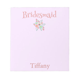 Pink Bridesmaid Pretty Notepad
