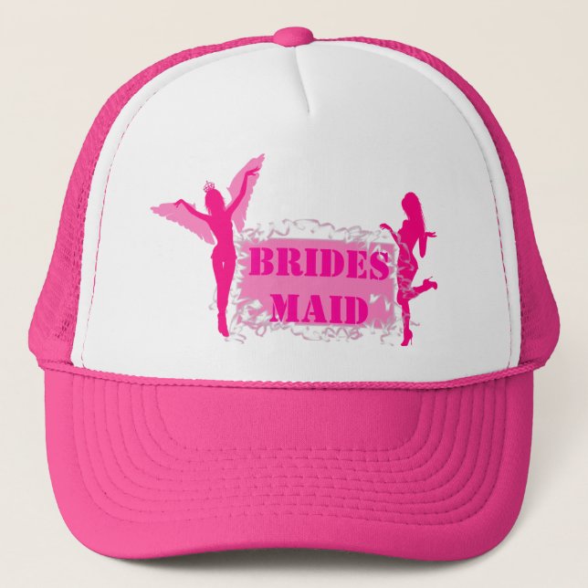 Pink bridesmid bachelorette party trucker hat (Front)