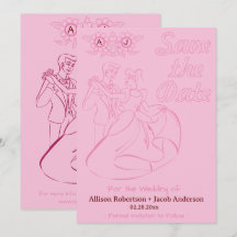 Pink Bright & bold wedding Save the Date