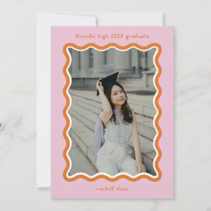 Pink Bright Squigles carte de Faire-part de diplôm
