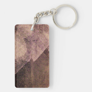 Pink brown abstract painting brush stroke art keychain