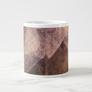 Pink brown abstract painting brush stroke art large coffee mug