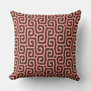 pink &brown Abstract pattern Throw Pillow