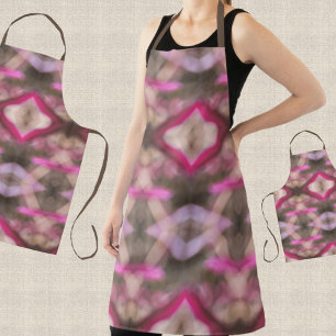 Pink Brown and Taupe Boho Chic Tie Dye Apron