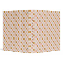 Pink Brown Beige Geometric Personalized Binder 