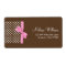 Pink Brown Bow Polka Dot Address Labels
